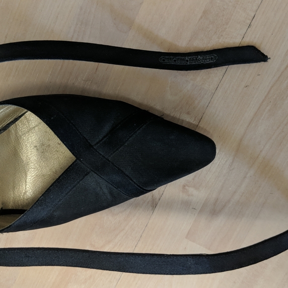 YSL black dressy ankle strap high heal shoes, size 8 M - Picture 8 of 13